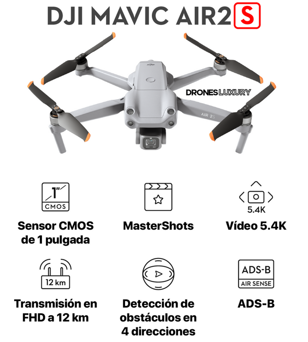 Drone DJI Air 2S DRDJI023 Fly More Combo con cámara 5.4K gris 3